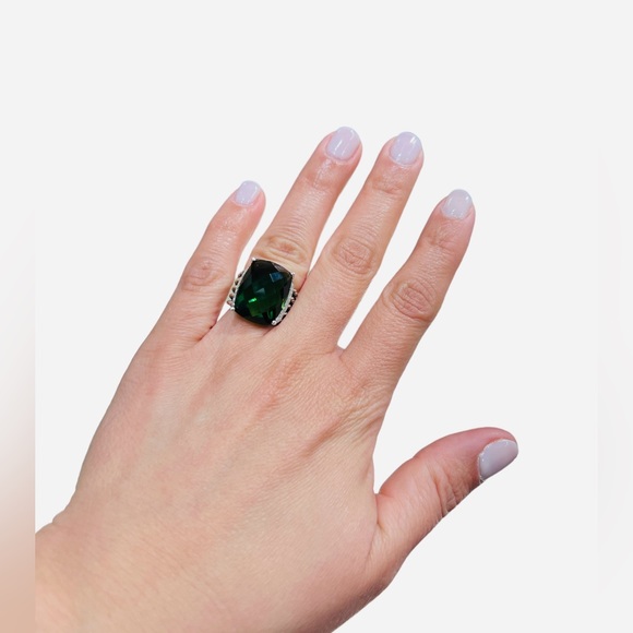 David Yurman Wheaton Ring Collection Prasiolite Stone And Diamond Ring - Picture 4 of 5